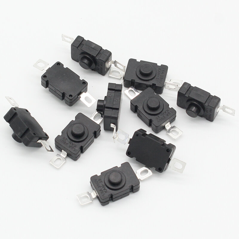 10pcs KAN-28 1.5A250V Flashlight Switches Self Locking SMD Type 18 x 12mm Push Button Switches 1812-28A