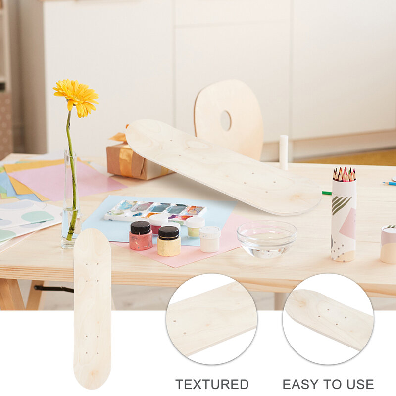 Cubierta de madera para monopatín, tabla de arce en blanco para adultos y niños, tablero decorativo pintado a mano, doble balancín, 59cm