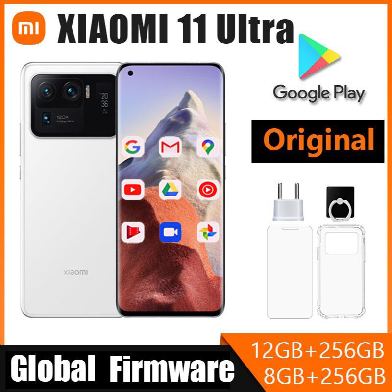 Xiaomi-11 Smartphone Ultra Android, 5G, 5000mAh, 50MP, 6,81 ”, Snapdragon 888, reverso sem fio, firmware global