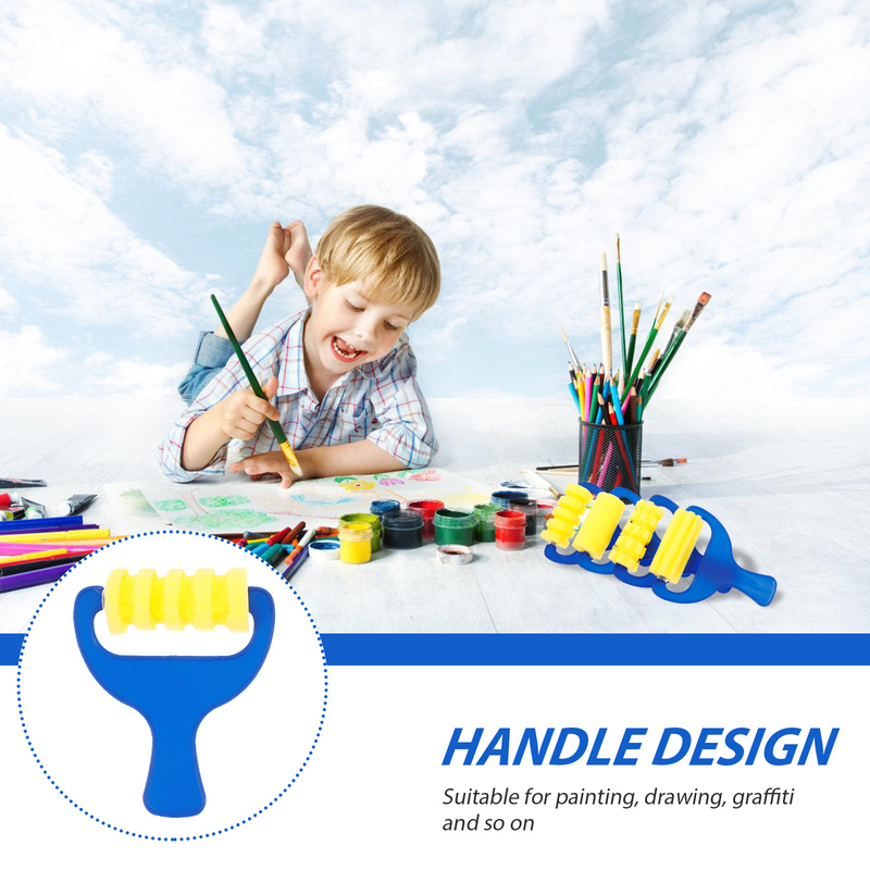 Nuobesty-Paint Roller Brushes para crianças, Pincel de pintura, Rolos de espuma, Ferramentas de desenho