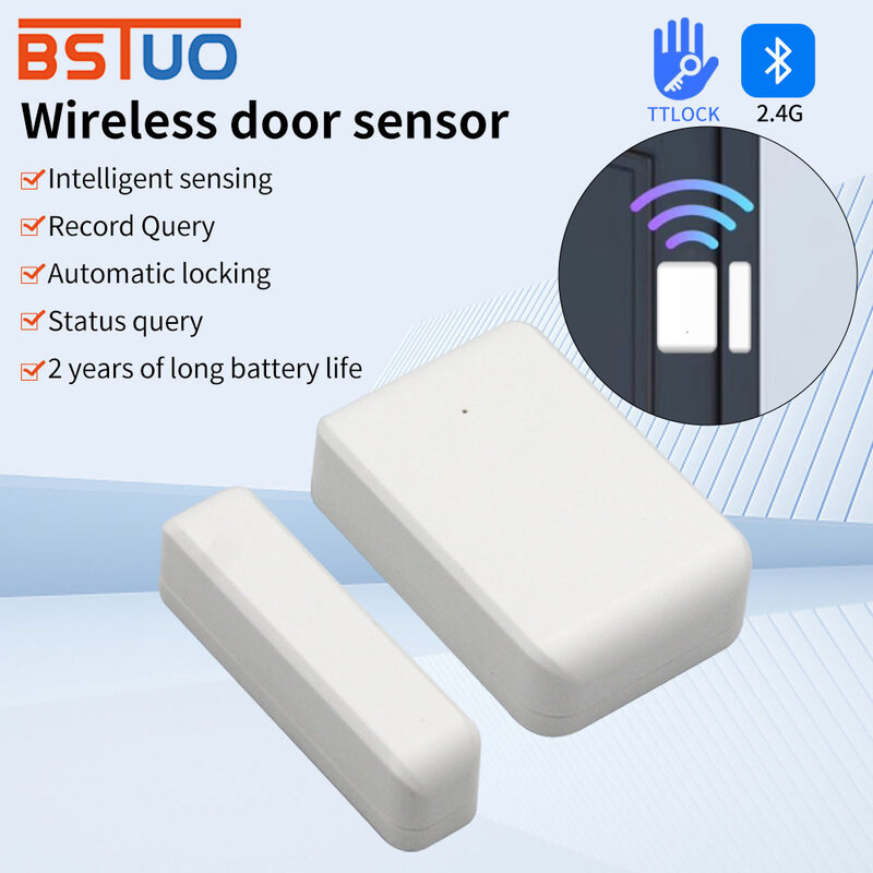 Sensor de puerta magnético inalámbrico TTLOCK, modo de codificación de detección de ventana para cerraduras TTLOCK, sistema de alarma de seguridad, Kits de alarma antirrobo para el hogar
