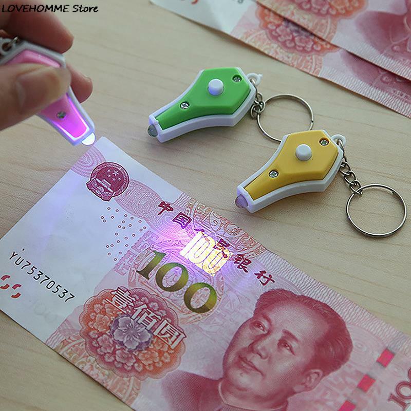 Innovativo e pratico rilevatore di denaro a luce viola LED portachiavi portatile carino Mini vaso torcia a raggi ultravioletti