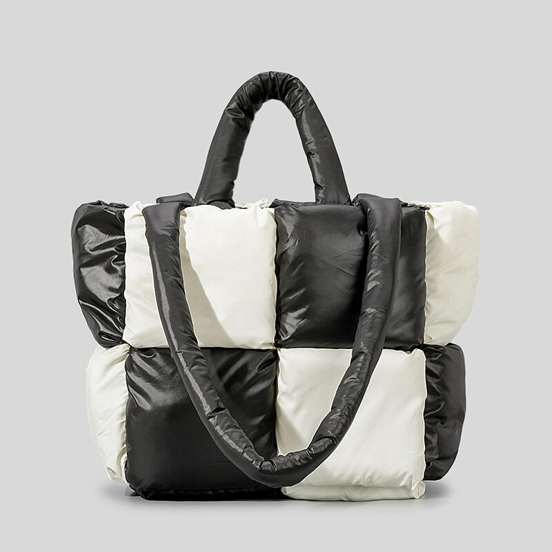 Модная большая сумка-тоут с подкладкой, дизайнерские стеганые женские сумки на плечо, роскошная нейлоновая Хлопковая Сумка-Кроссбоди с пухом, зимняя сумка 2022