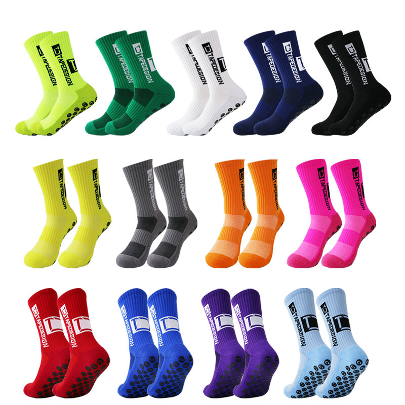 Chaussettes de sport en caoutchouc non ald, pour le football, le cyclisme, la course à pied, le yoga, le basket-ball, disponible en 38 à 45 couleurs
