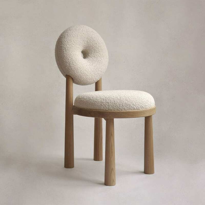 Sheep Velvet Round Makeup Chair, Quarto Coffee Chair