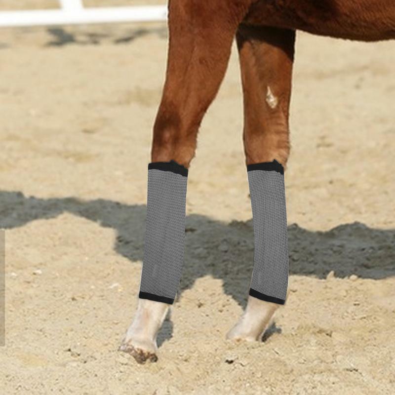 Horse Fly Leggings 4 PCS Fly Boots Reusable For Horses Fly Boots Breathable Mesh For Comfort Eases Leg Fatigue Reduces Stomping