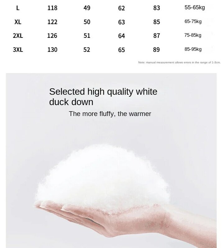 ฤดูหนาว2022ใหม่ลงเสื้อผู้ชายยาวหนาสีขาว Eiderdown เสื้อหลวมขนาดใหญ่ขนาดใหญ่ขนาด Leisure