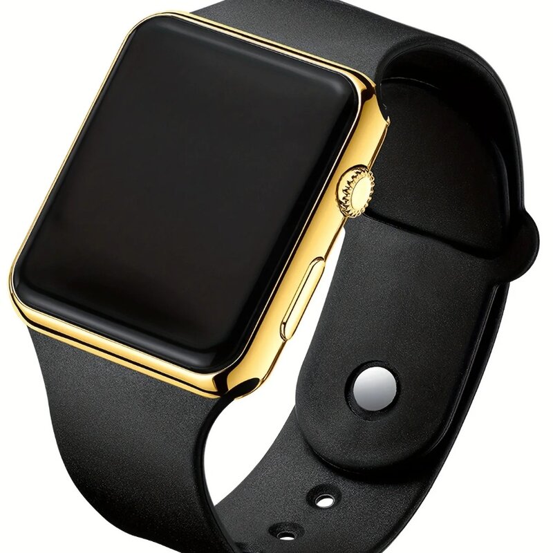 Relógio eletrônico masculino preto, pulseira de contas, 1pc