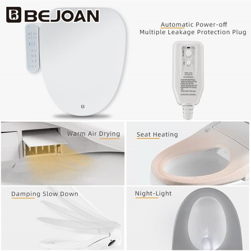 Z1 Bidet Toilet Seat, Elongated Smart Unlimited Warm Water, Wash, Electronic Heated, Warm Air Dryer, Rear and Front Wash,