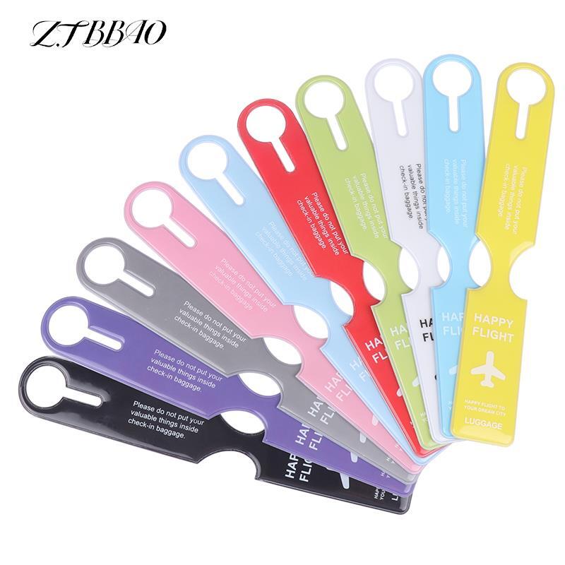 1PCS Luggage Label Cute Luggage Tags Straps Suitcase Id Name Address Identify Tags Airplane PVC Accessories