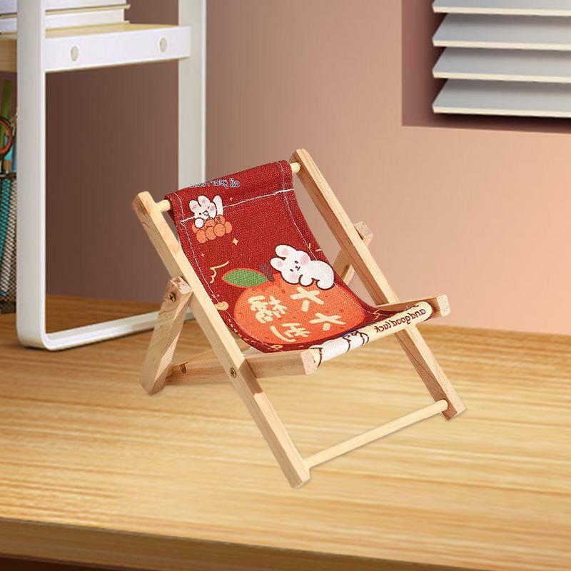 Mini Desktop Chair Stand para Celular, Bonito, Criativo, Ornamentos Decorativos, Dobrável, Preguiçoso, Drama, Suporte do Telefone, 1Pc
