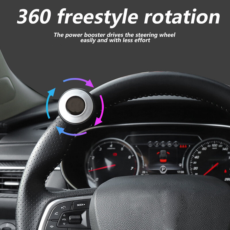 Setir mobil หมุนอเนกประสงค์ในรถบูสเตอร์สปินเนอร์หมุนได้360องศาแบริ่งพลังงานรูปทรงลูกบอลมีมือจับอุปกรณ์เสริม