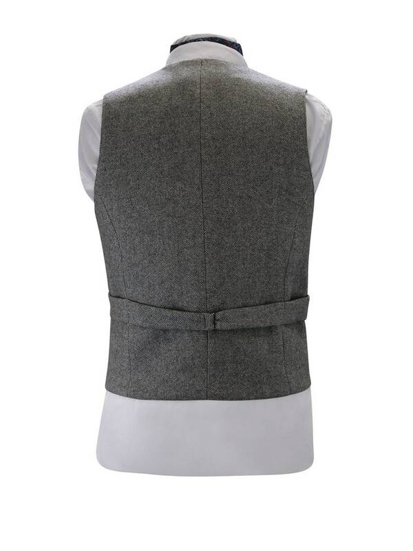 Men's Suit Vest Wedding Slim Business Herringbone Spring Wool Vest Steampunk Vests for Male Waistcoat