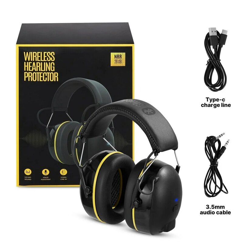 Protetor auditivo com Bluetooth, redução de ruído, orelha regalos segurança, cancelamento de ruído, auscultadores para fotografar, 28dB