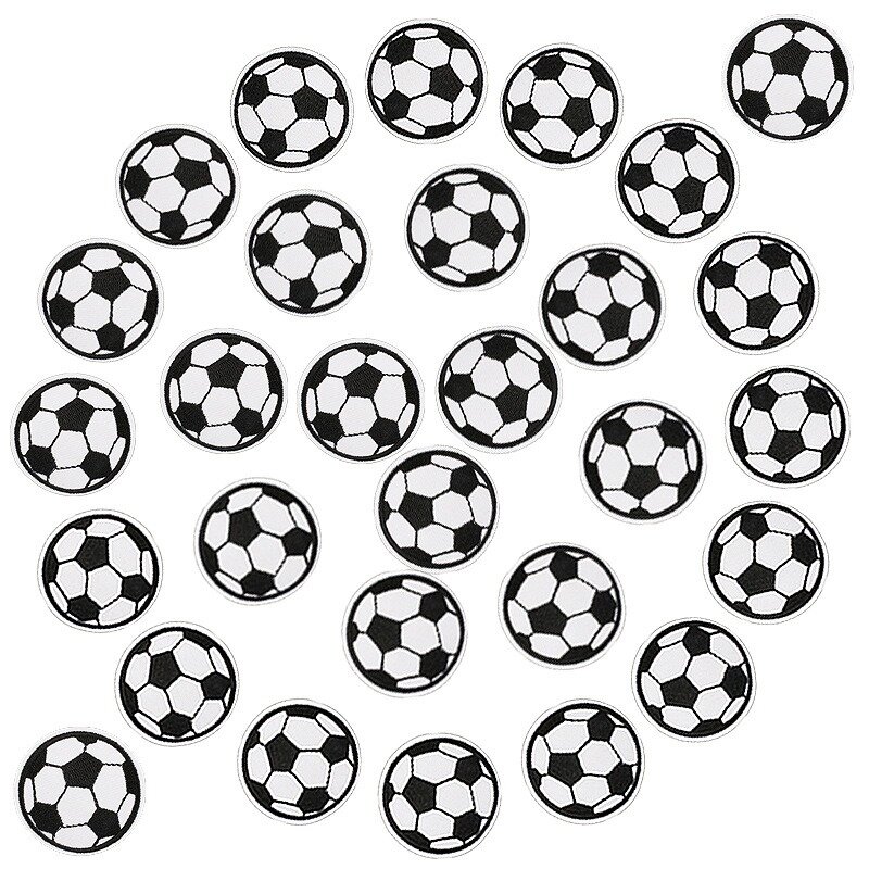Insignia de fútbol con etiqueta DIY, parche bordado de dibujos animados para ropa, sombrero, bolso, pantalones, pegatina de tela vaquera, emblema de decoración, caliente