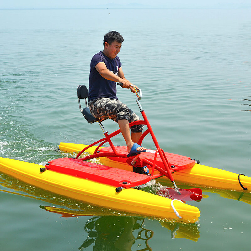 야외 수상 자전거 LLDPE 알루미늄 합금 소재 워터 페달, 자전거 호수 놀이 장비