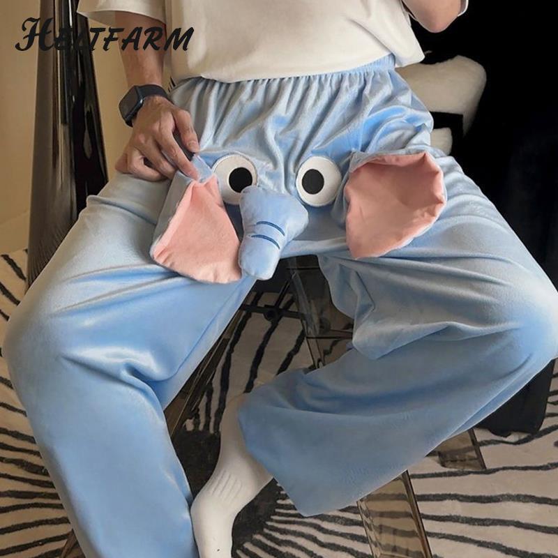 Autumn And Winter Funny And Cute Couple Pajama Pants With A Ringing Elephant Trunk