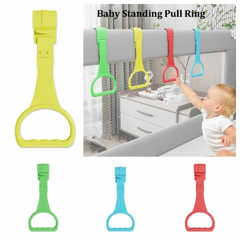 Cincin tarik plastik untuk Playpen Aksesori tempat tidur mengajar cincin mainan kereta bayi warna Solid kait Playpen