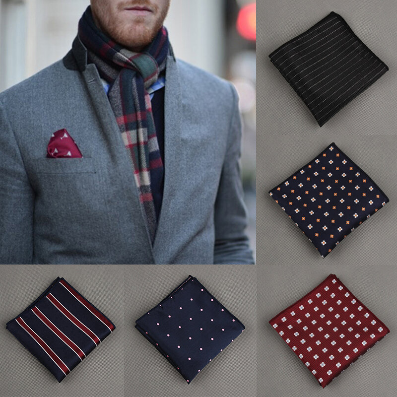 Lenço quadrado de bolso Vangise para homens, novo estilo, lenço de seda, cinza, dia do amor comercial
