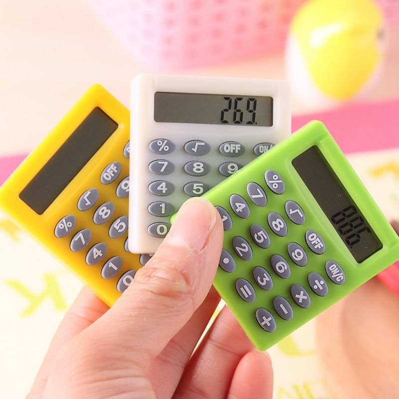 Butik Alat Tulis Kalkulator Persegi Kecil Kalkulator Kreatif Elektronik Kantor & Sekolah Warna Permen Mini Personal