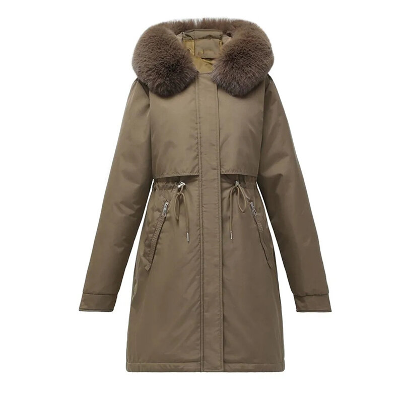 Chaqueta acolchada de algodón con capucha para mujer, abrigo grueso y cálido, parka básica para la nieve, invierno, 2023