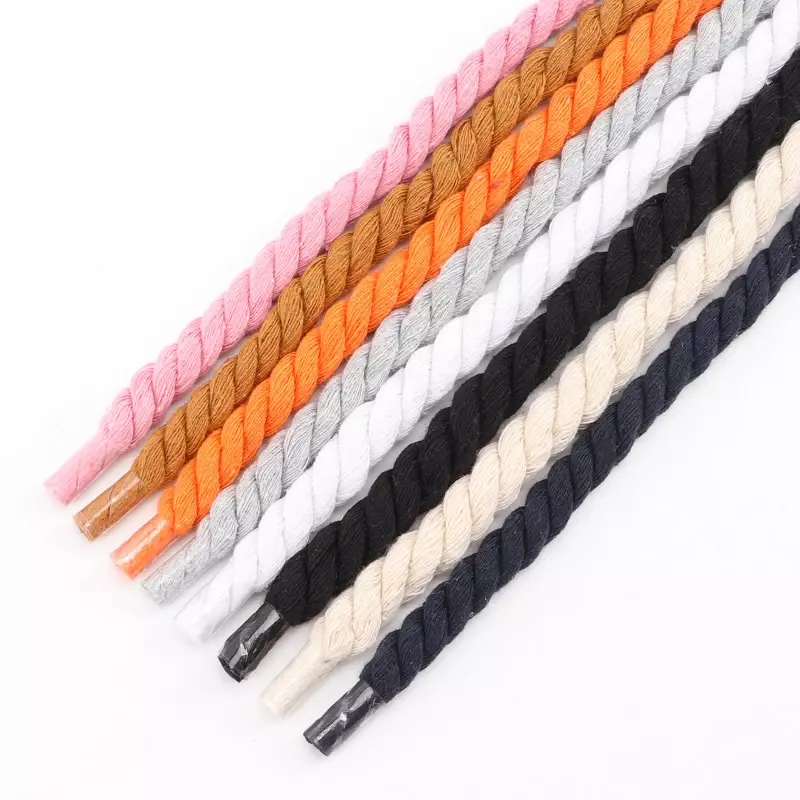 Quality Round Shoelaces Colorful 1CM Thicker Cotton Shoe Laces For Sneakers Fashion Men And Women Shoestring Accessories