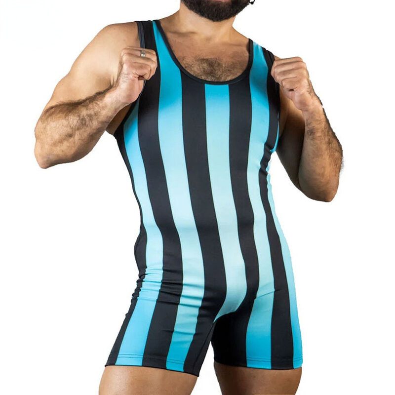 มวยปล้ำ Leotard ชุดชุดชั้นในแขนกุด Triathlon PowerLifting เสื้อผ้าว่ายน้ำ Skinsuit