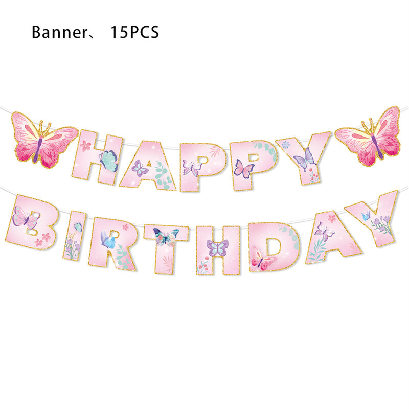 Banderas de feliz cumpleaños con temática de sirena para niñas, decoraciones, pancarta colgante, suministros para fiestas y eventos de Baby Shower, 1 Juego por lote