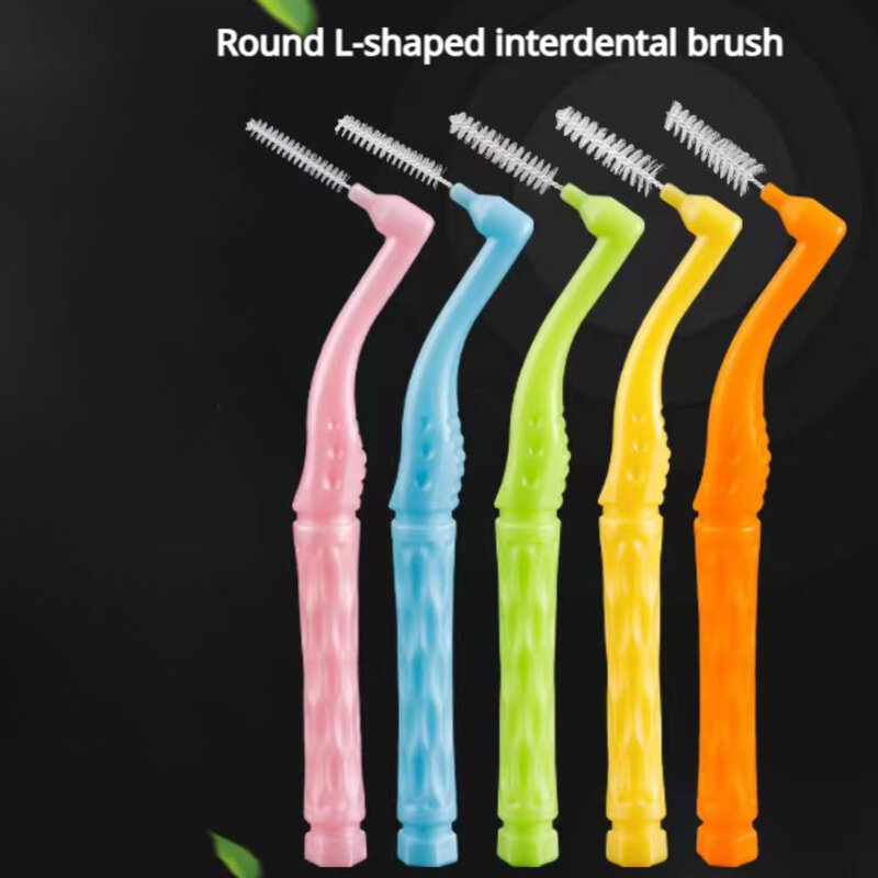 Cepillo de dientes interdental en forma de L, ultrafino, hilo dental, cerdas suaves