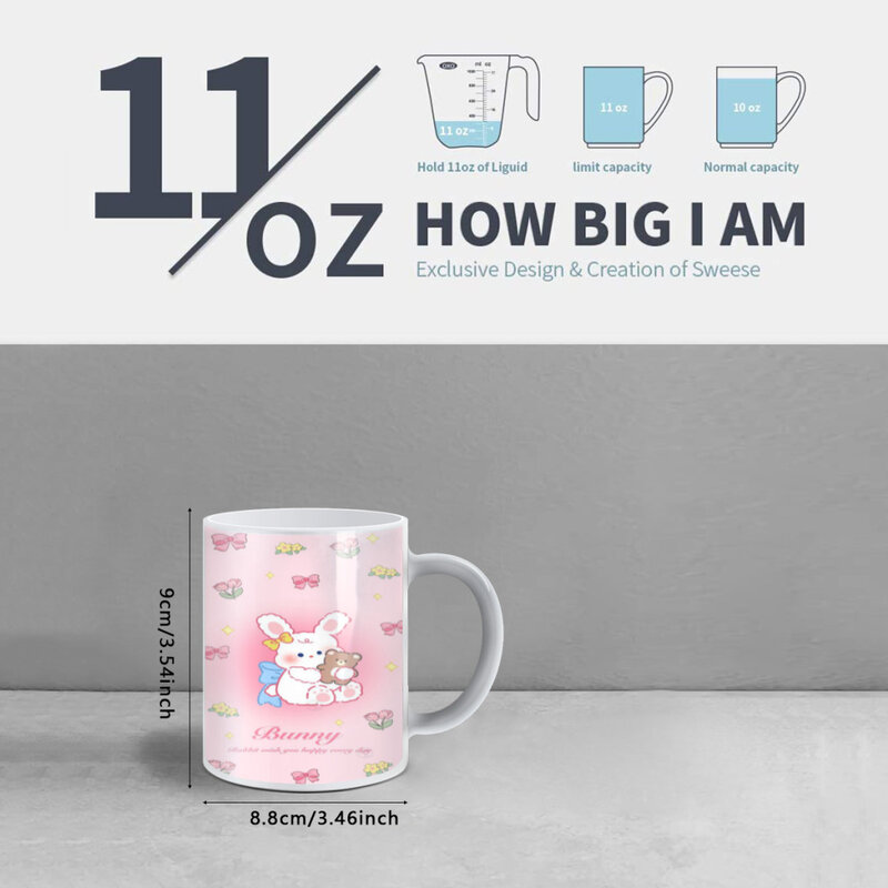 Cute Bunny Cartoon Coffee Mugs Color Change Tea Cup Milk Cups Interesting Gifts