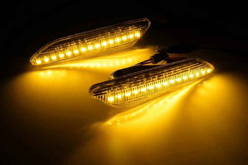 Dynamic Amber LED Side Marker Indicator Repeater Light L+R For Alfa Romeo 147 937 LCI 156 932