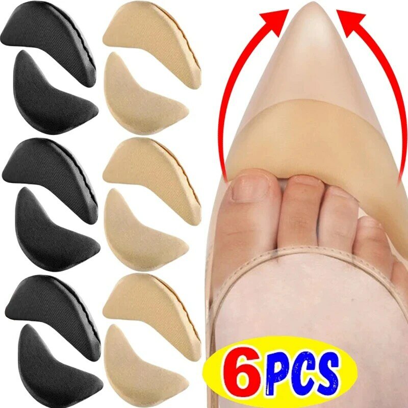 2/6pcs Sponge Forefoot Insert Pads Adjustable Reduce Shoe Size Pain Relief High Heel Filler Insoles Forefoot Toe Plug Cushion