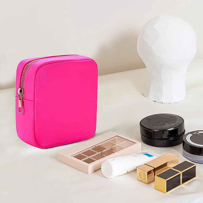 Nilon tas Makeup Mini, kantung penyimpanan kosmetik perlengkapan mandi tahan air multifungsi untuk perlengkapan perjalanan