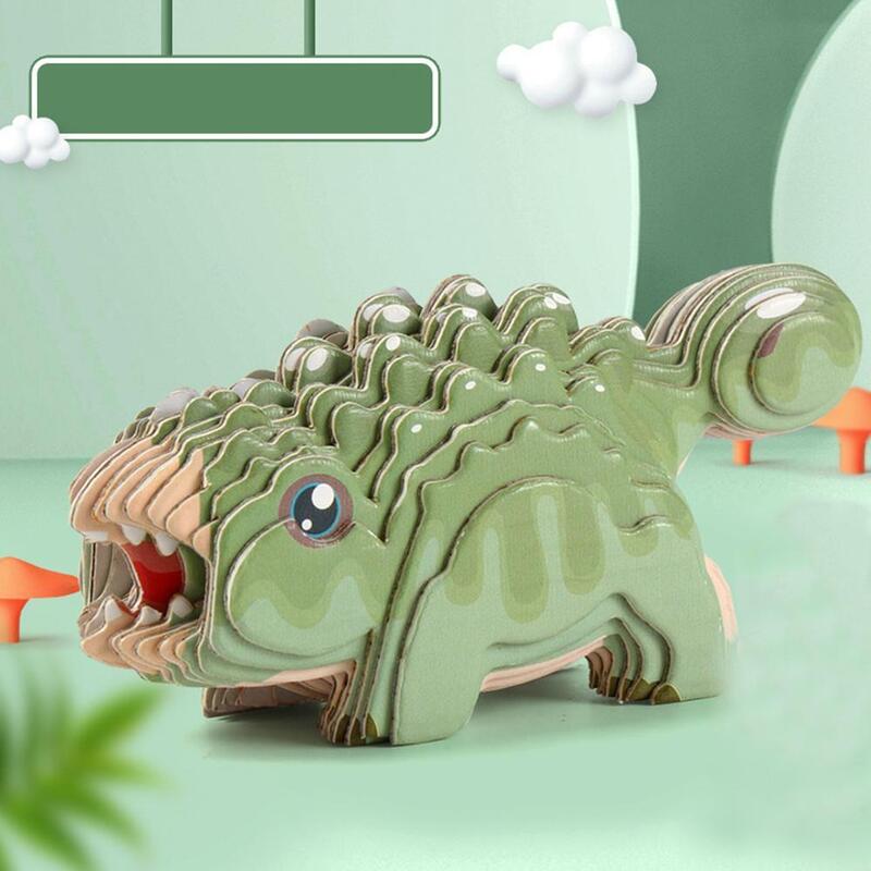 Dinosaur 3D Paper Puzzle For Kids Educational Montessori Toys Funny DIY Manual Assembly Three-dimensional Model Toy For Boy Girl