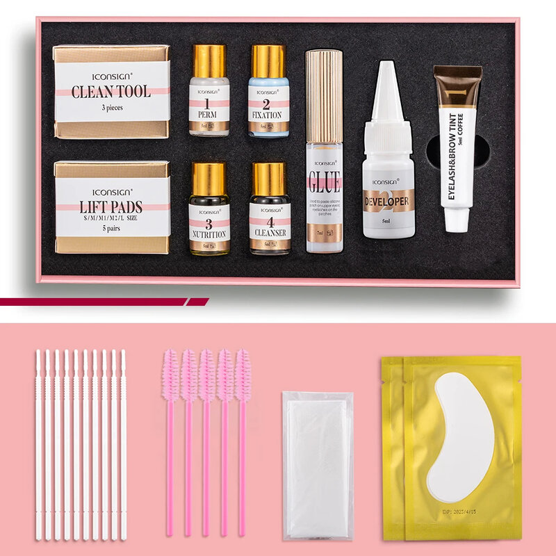 ICONSIGN-Eyelash Lift Kit, Kit Professional Tint, Eyelash Perm, Sobrancelha Dye, Eye Makeup Tool, 2 em 1