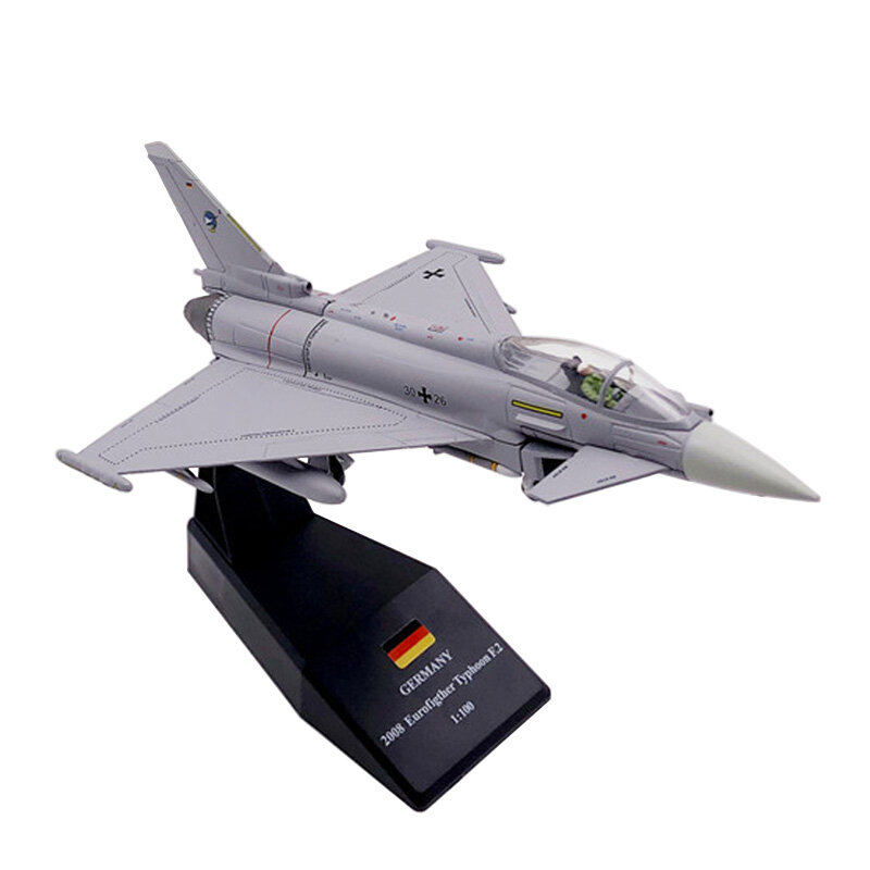 Tufão avião de combate Modelo, Metal Militar lutador, Modelo Diecast, Coleção Presente, EF2000, 1: 100 Escala