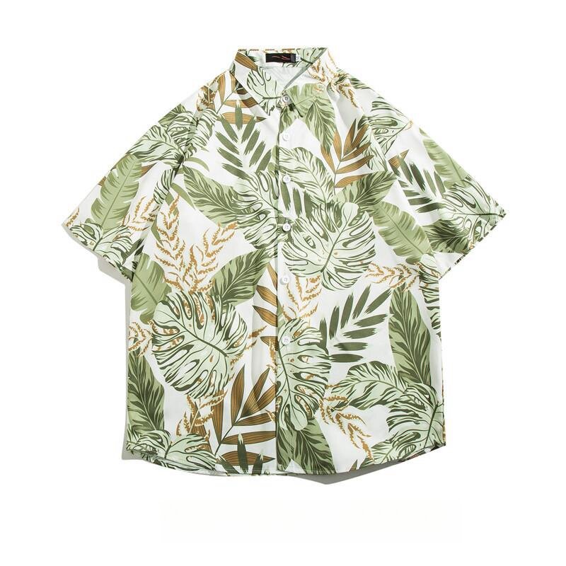 Summer Men's Short Sleeve Floral Shirt Fashion Casual Versatile Handsome Hawaiian Beach Vacation Print Shirt Coat
