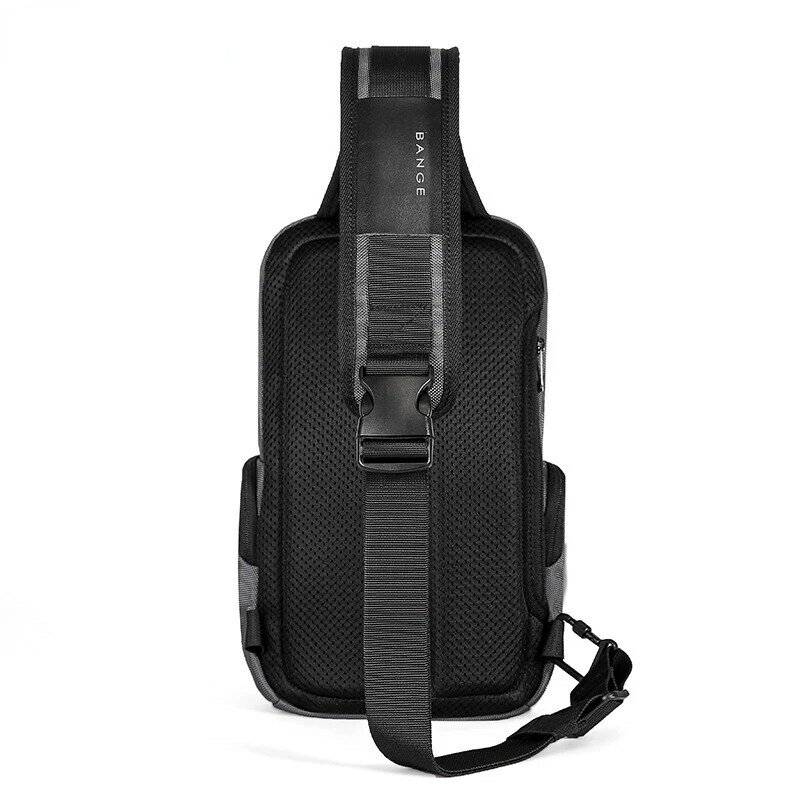 Chihage tas selempang pria, tas dada komuter kapasitas besar tas bahu kasual olahraga luar ruangan mode