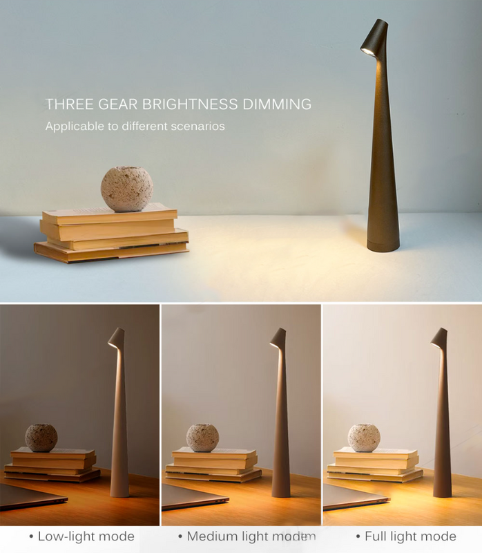Lámpara led de mesa de escritorio para sala de estar, lámpara de lectura recargable regulable, decoración original simple y moderna para hotel