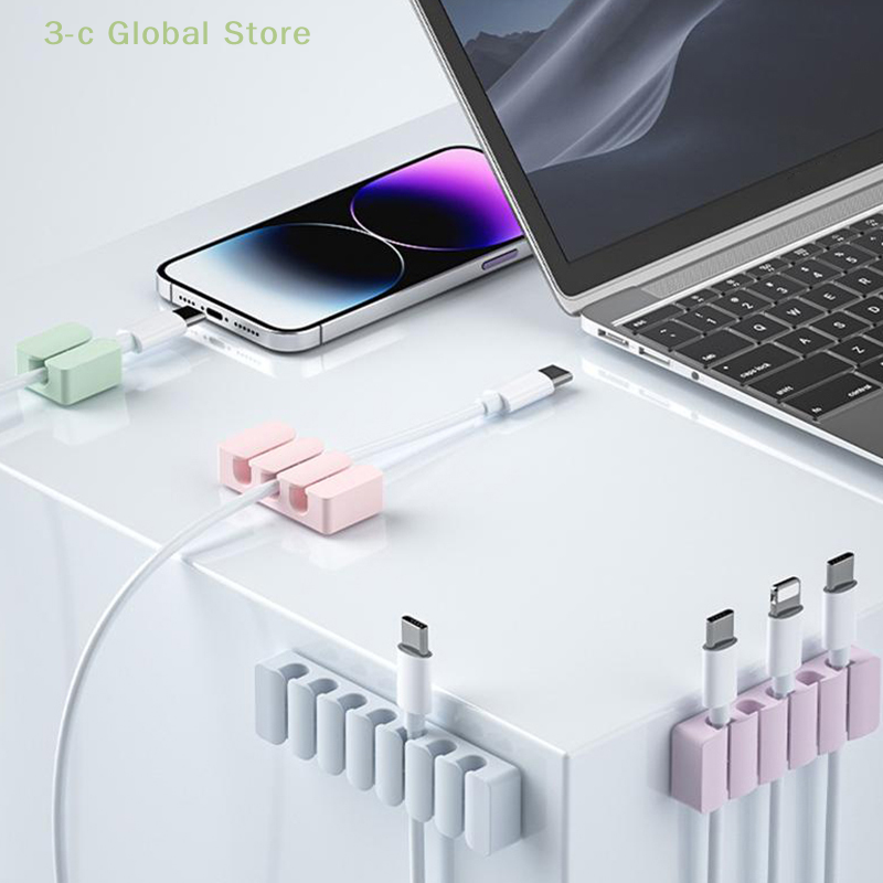 Data Cable Storage Cable Winder Charging Cable Data Cable Protection Organizer Holder Fixed Cable Clip Silicone Cable Organizer