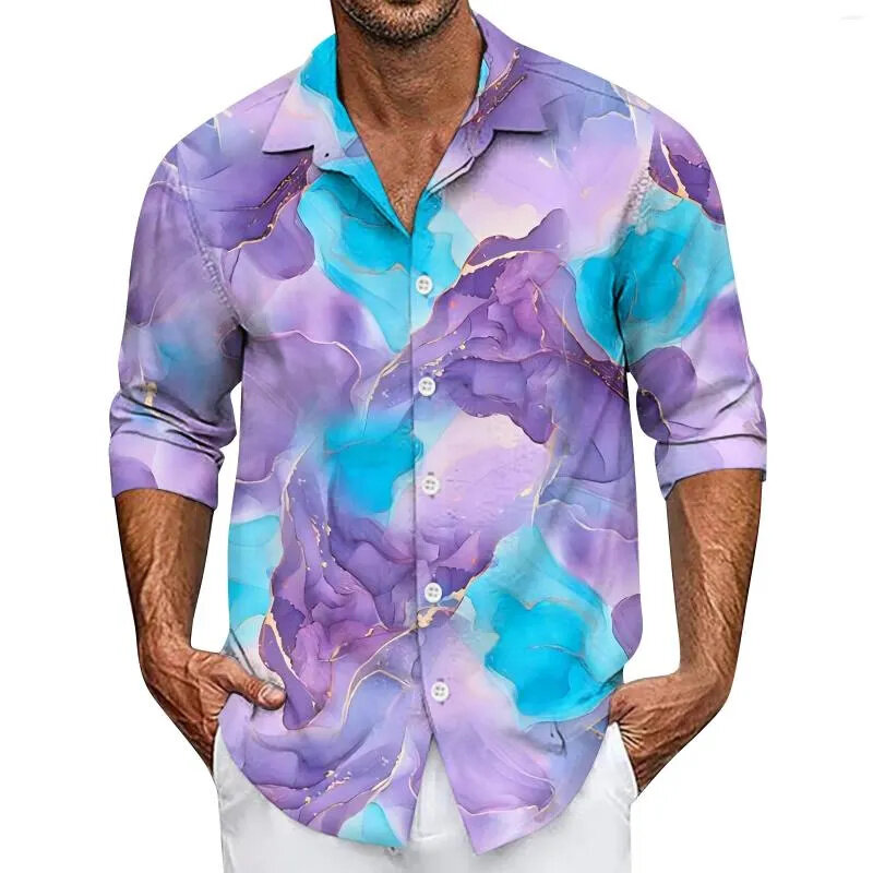 Camisa informal de manga larga para hombre, cárdigan holgado con estampado divertido para playa, top de temperamento de alta calidad, novedad de verano, 2024