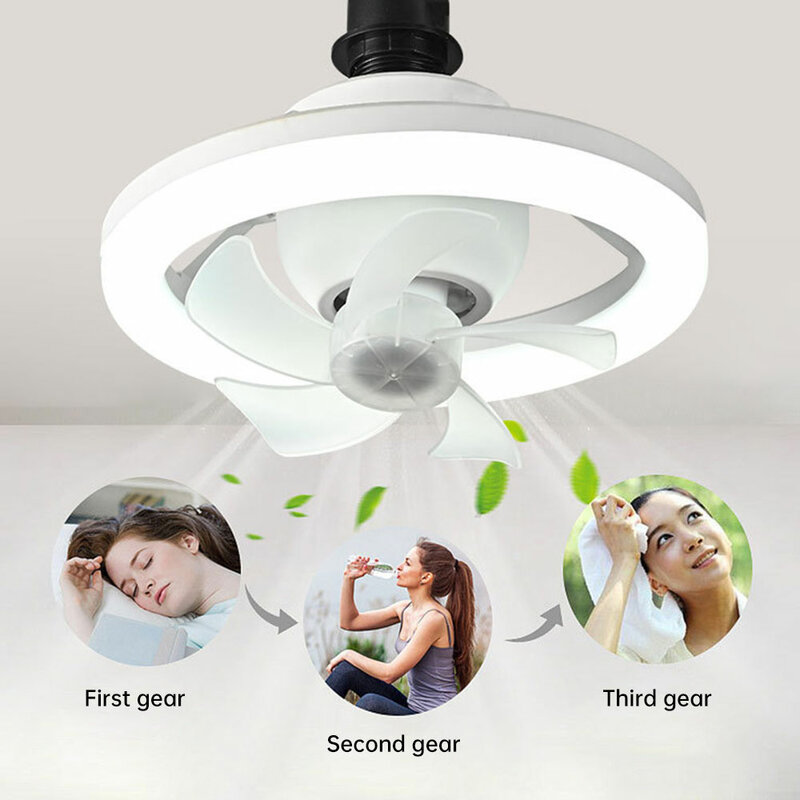 360°Rotating Smart 3-In-1 Ceiling Fan Lights With Remote Control 3-Speed E27 Ac85-265V Lighting For Bedroom Living Room Lighting