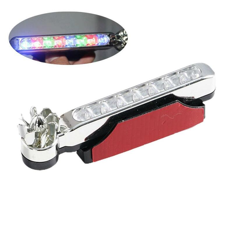 مصباح LED يعمل بالرياح للسيارة ، إضاءة النهار ، أضواء المروحة ، الضوء الأبيض والأزرق ، 8 دوران LED ، E6h7