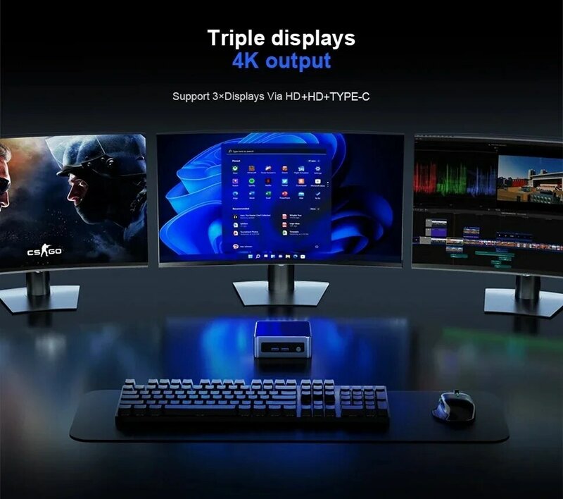 Chatroey-Computador Mini Gaming Desktop, AN2P, R5, 5625U, 3550H, NVME, SSD, WiFi 6, HD, Windows 11 Pro