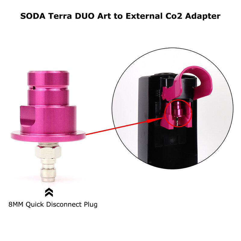 Adaptor Soda Quick Connect DUO ART ke Co2 eksternal, dengan konektor pemutus cepat