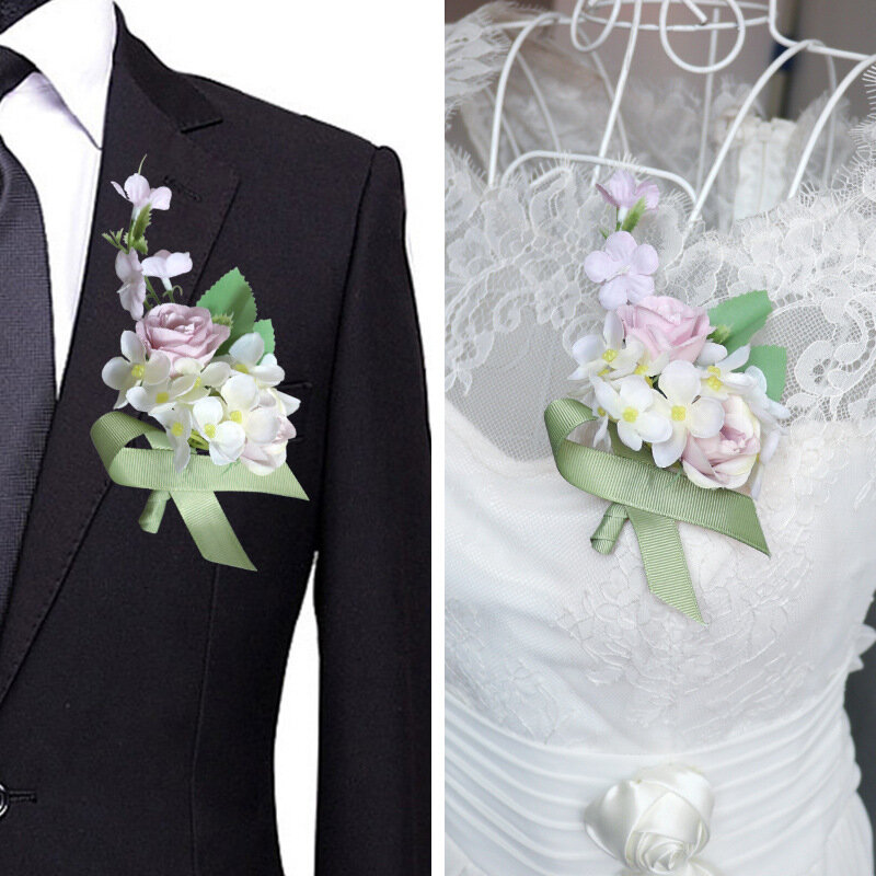 Корейский свадебный корсаж для жениха свадебный банкет будуарный цветок на запястье для свадебного торжества оптовая продажа
