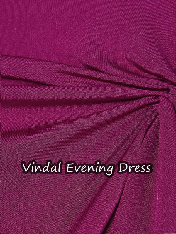 Vindal-vestido de noche largo hasta el suelo para mujer, elegante vestido de fiesta de crepé, manga larga, escote redondo, sujetador incorporado, 2024