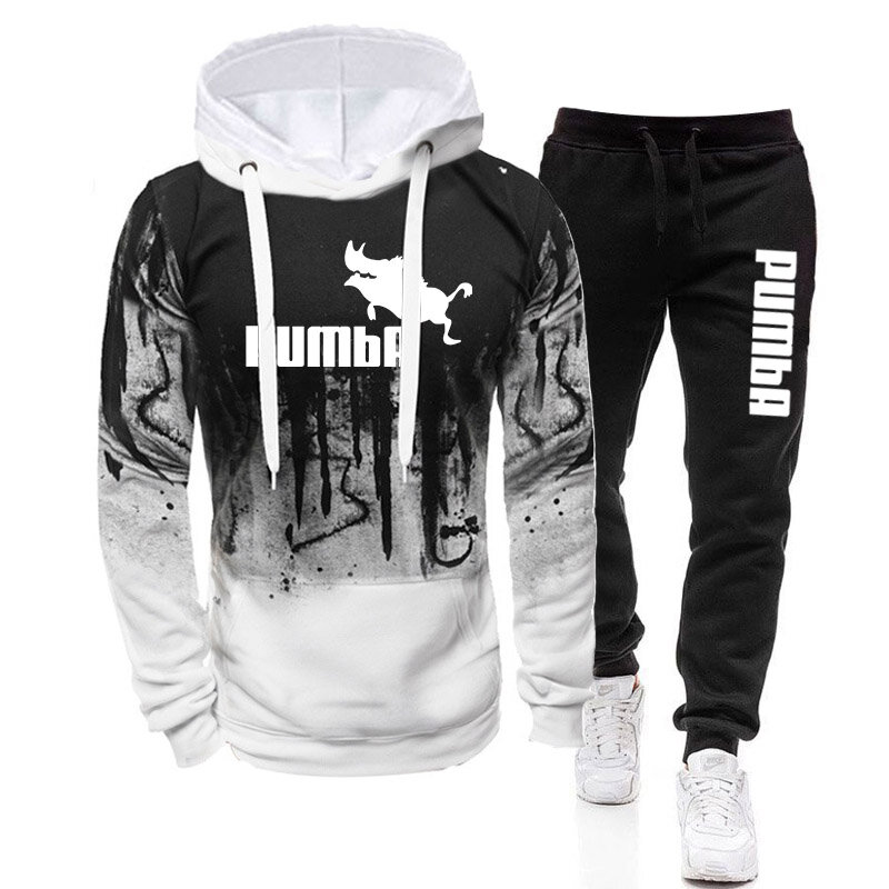 2023 Hot Sale Mens New Tracksuit Hoodies and Black Sweatpants High Quality Male Dialy Casual Sports Jogging Set Autumn Outfits