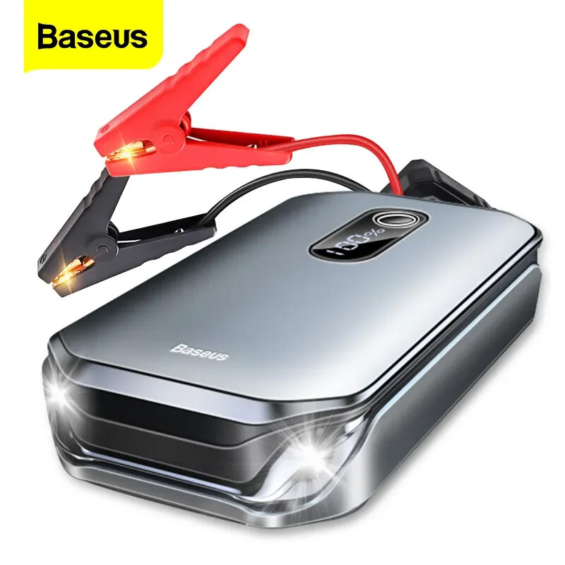 Baseus-Banco de Energia Car Jump Starter, Dispositivo de Iniciação Automática, Bateria de Emergência, 12000mAh, 12V, 1000A