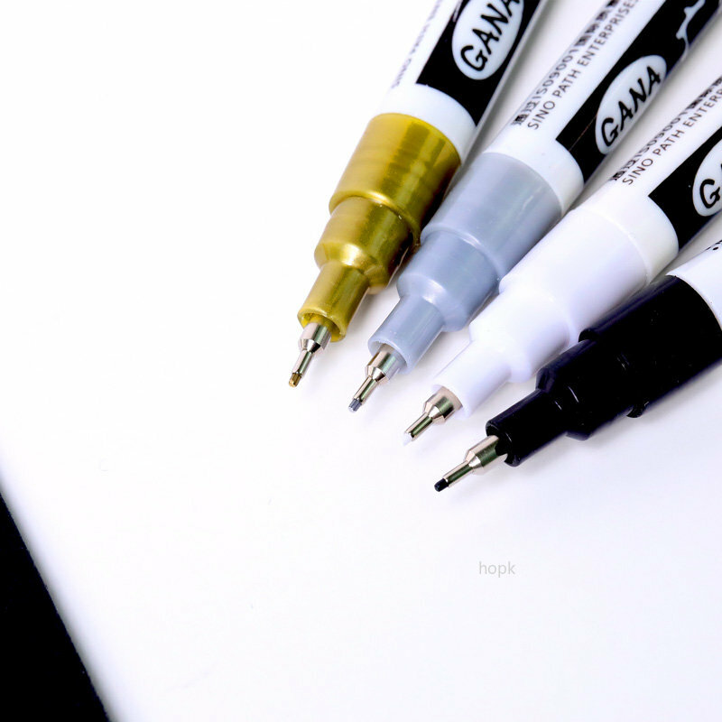 Penna a vernice 4 colori 0.7mm pennarello a punta Extra Fine pennarello indelebile impermeabile Non tossico per carte, poster, tazze da roccia